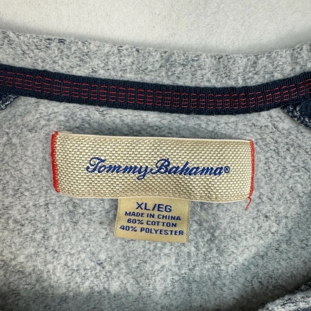 Tommy Bahama Pullover Sweatshirt Size Xl Navy Gray Color Block Long Sleeve